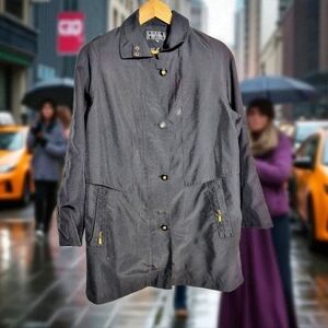 Vintage Fen-nelli Sz 7/8 Stylish Black Women's Rain Jacket